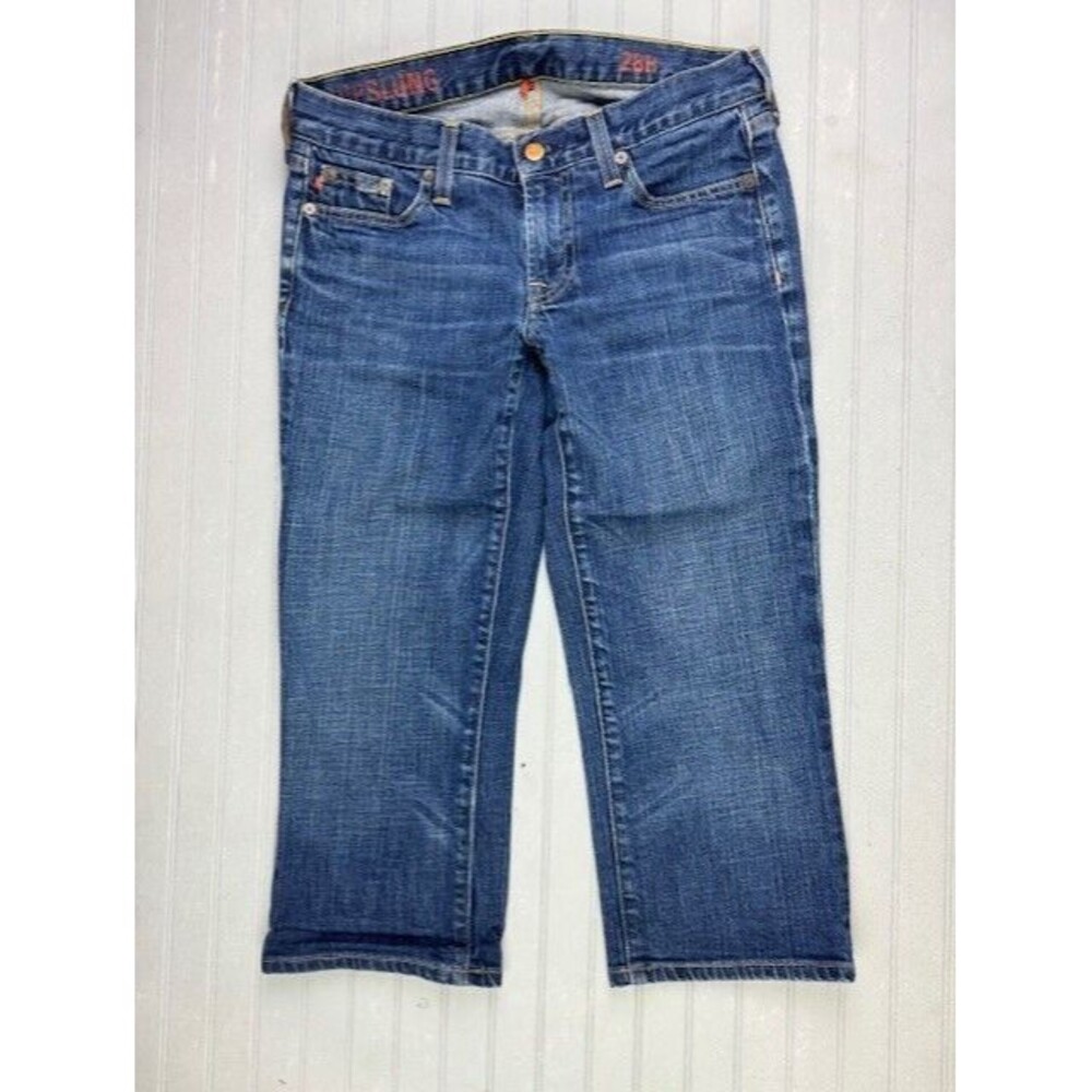 J Crew Size 28 Womens Jeans Capri Crop Hip Slung Stretch Low Rise Med Wash